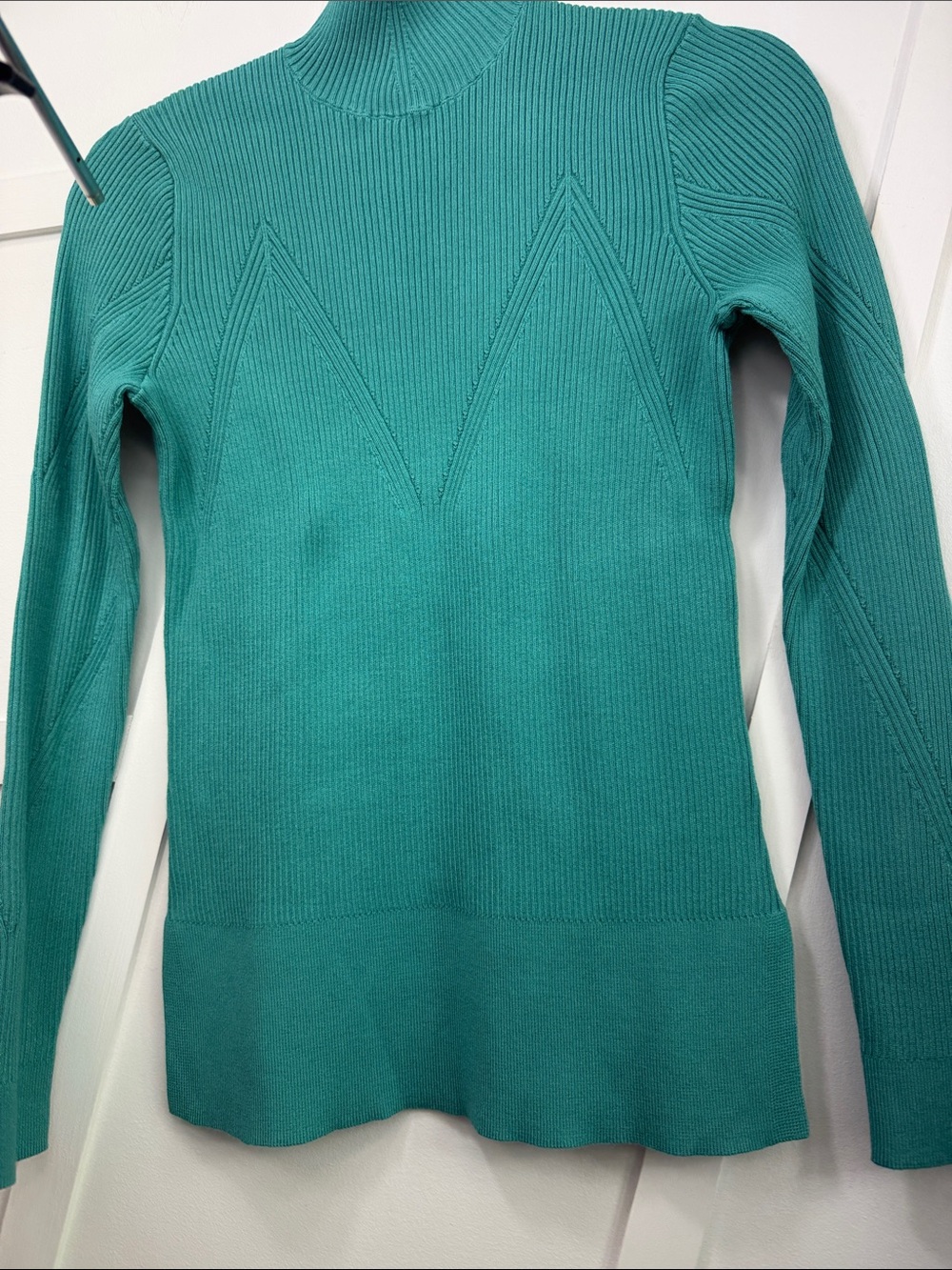 Etcetera Teal Ribbed Turtleneck Sweater
